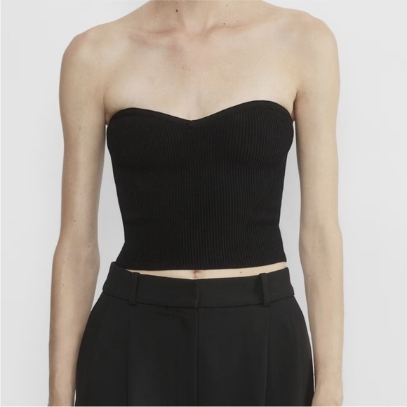 Aritzia Babaton Sculpt Knit Sweetheart Ribbed Tube Top in Black – Size XS - Picture 3 of 16